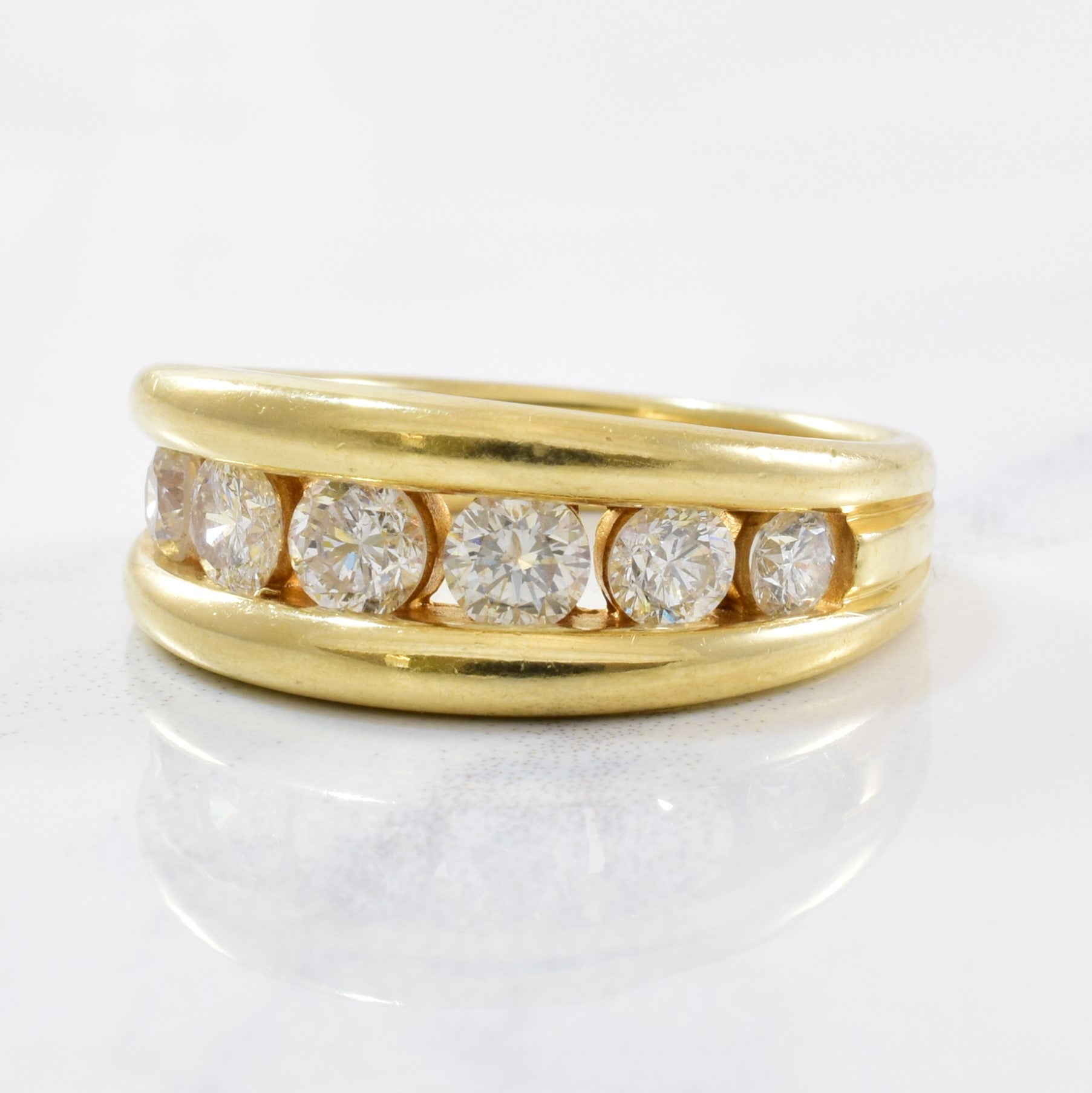 Tapered Semi Eternity Diamond Ring | 0.82 ctw | SZ 6 |