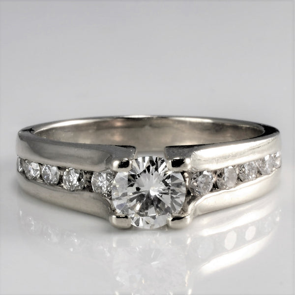 Solitaire with Channel Accents Diamond Engagement Ring | 0.75 ctw, SZ 6.5 |