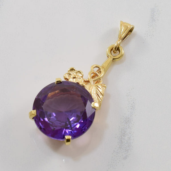 Solitaire Synthetic Purple Sapphire Pendant | 9.00ct |