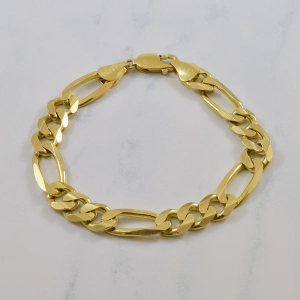 14k Yellow Gold Figaro Bracelet | 8.5