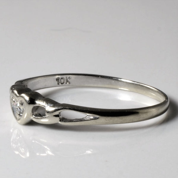 Petite Diamond Heart Promise Ring | 0.01ct | SZ 7 |