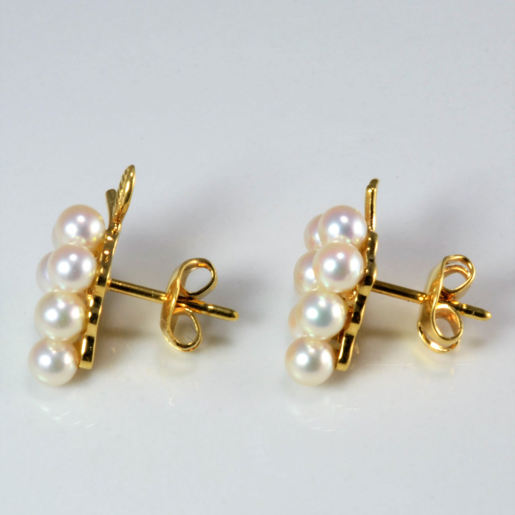 Multi- Pearl Bunch of Grapes Gold Earrings