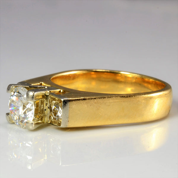 High Set Three Stone Diamond Engagement Ring | 0.78 ctw, SZ 5 |