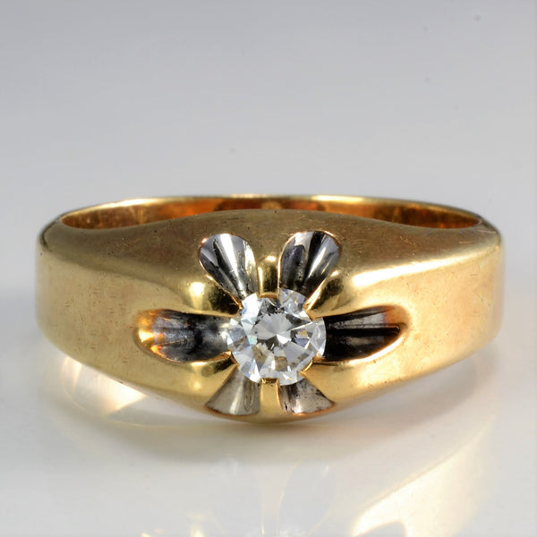 Birks' Vintage Belcher Set Solitaire Diamond Ring | 0.28 ct | SZ 10.25 |