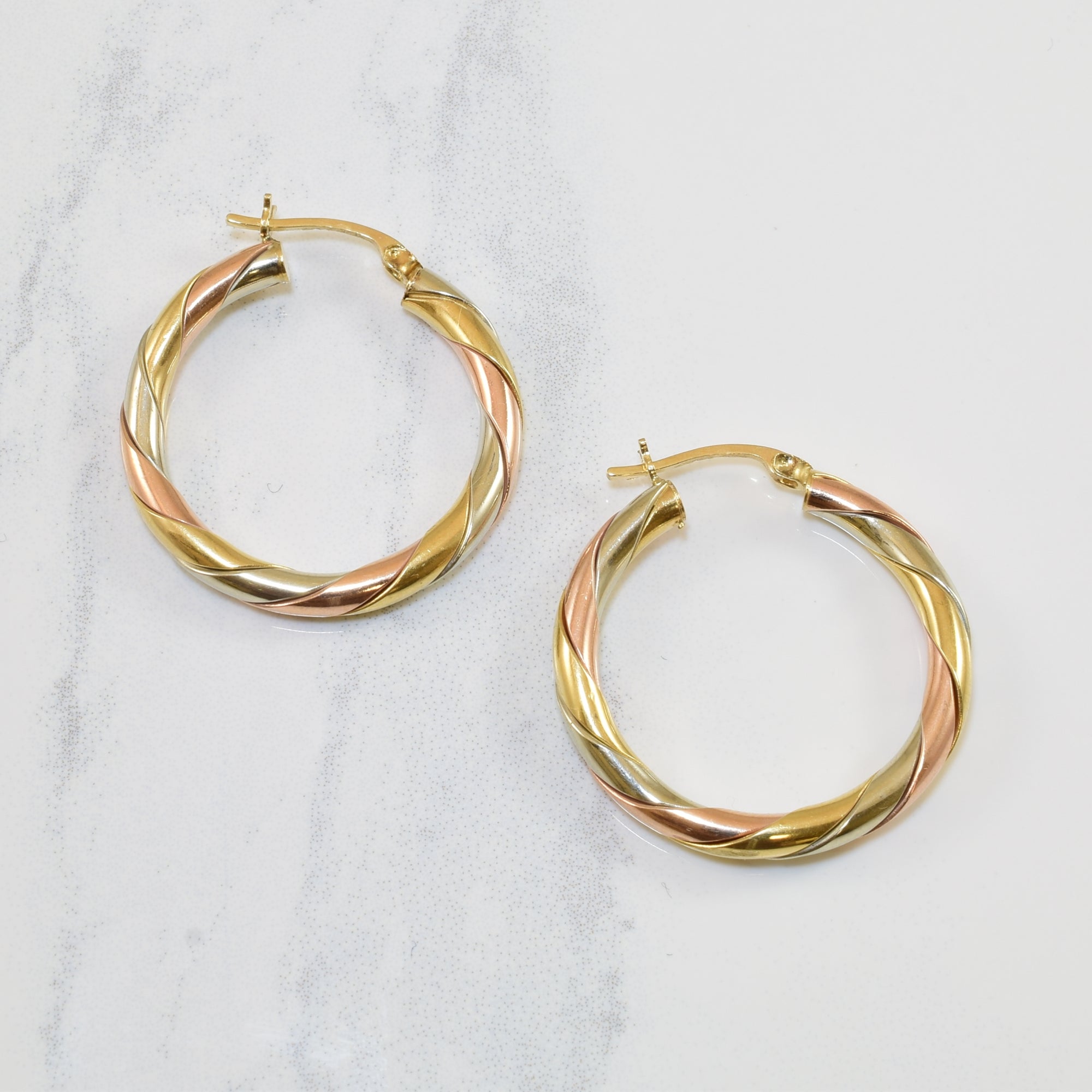Tri tone hoop earrings Clearance