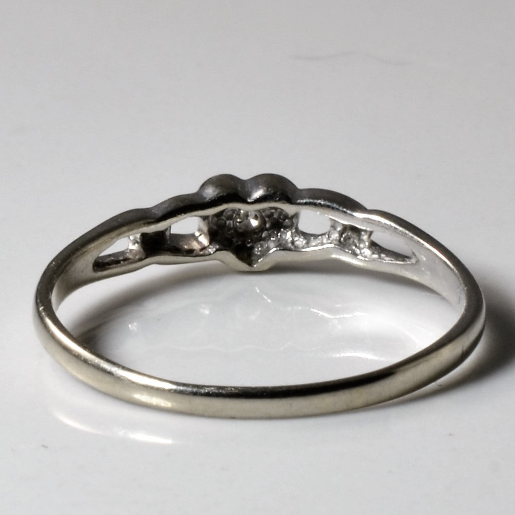 Petite Diamond Heart Promise Ring | 0.01ct | SZ 7 |