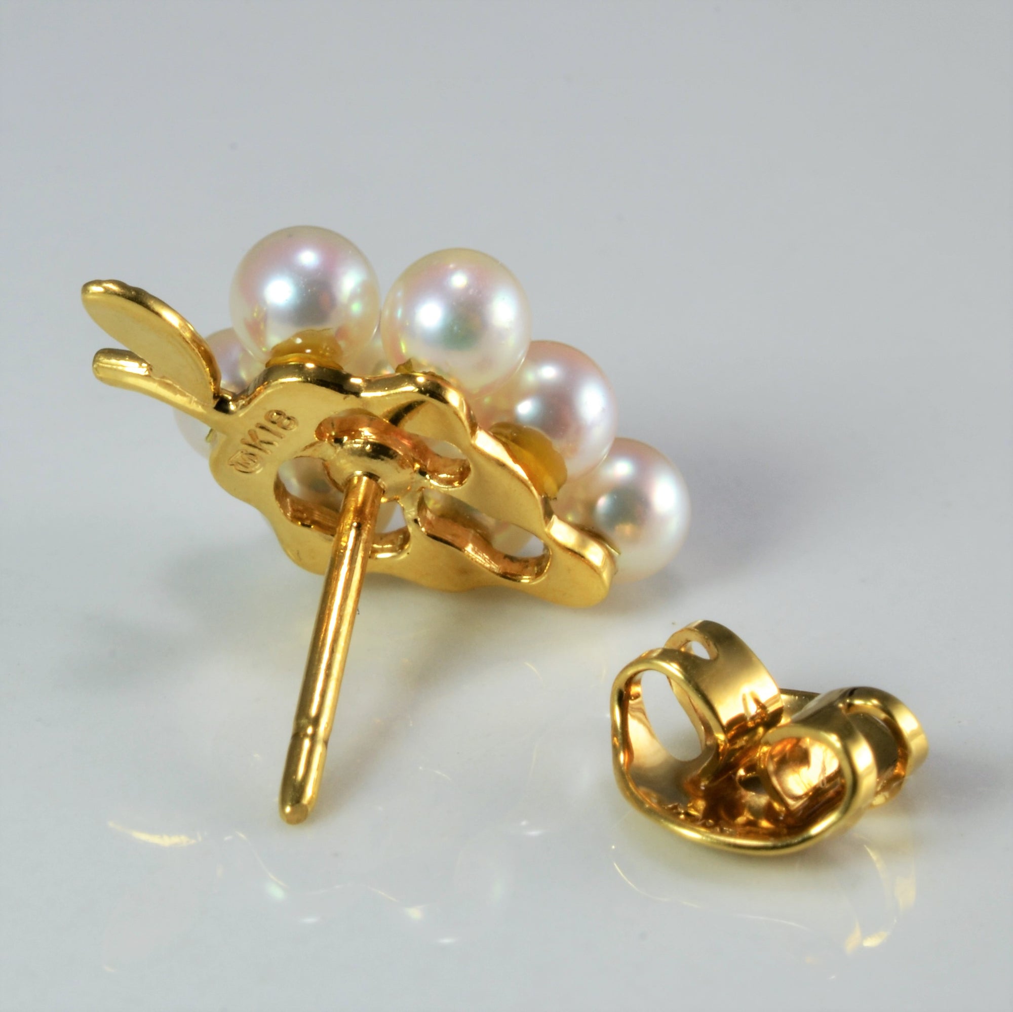 Multi- Pearl Bunch of Grapes Gold Earrings