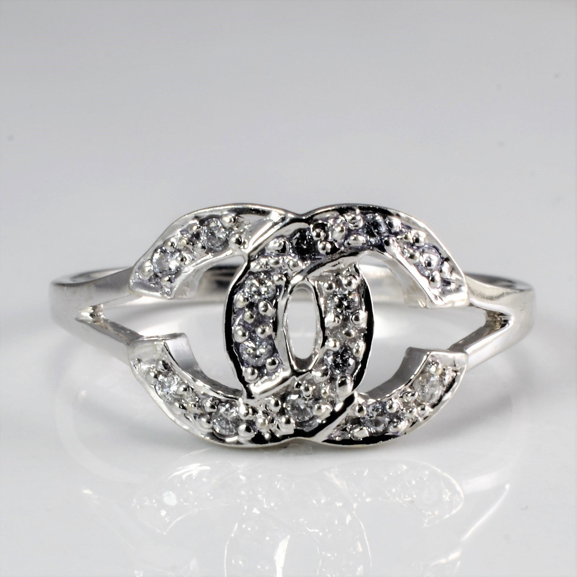Chanel Inspired Diamond Ring | 0.07 ctw, SZ 8 |