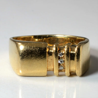 Channel Set Diamond Signet Ring | 0.015ctw | SZ 8 |