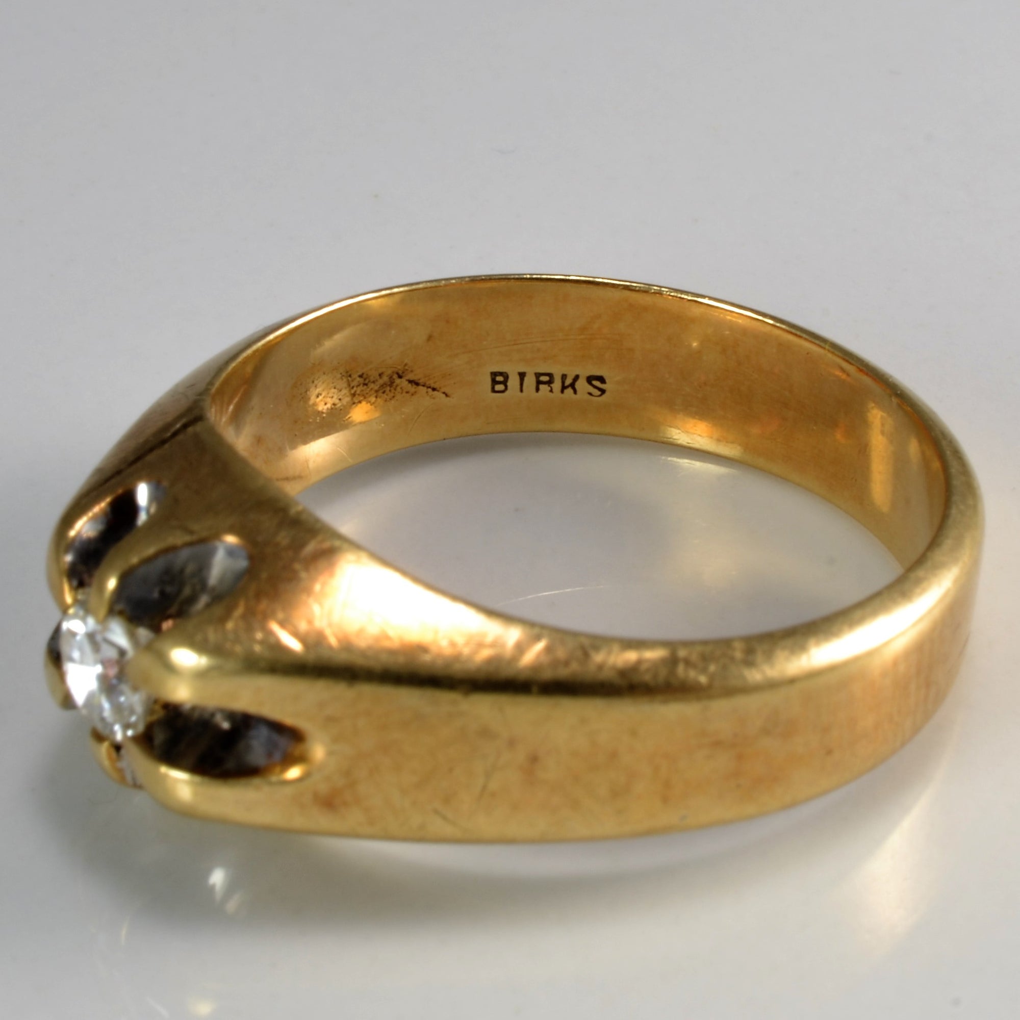 Birks' Vintage Belcher Set Solitaire Diamond Ring | 0.28 ct | SZ 10.25 |