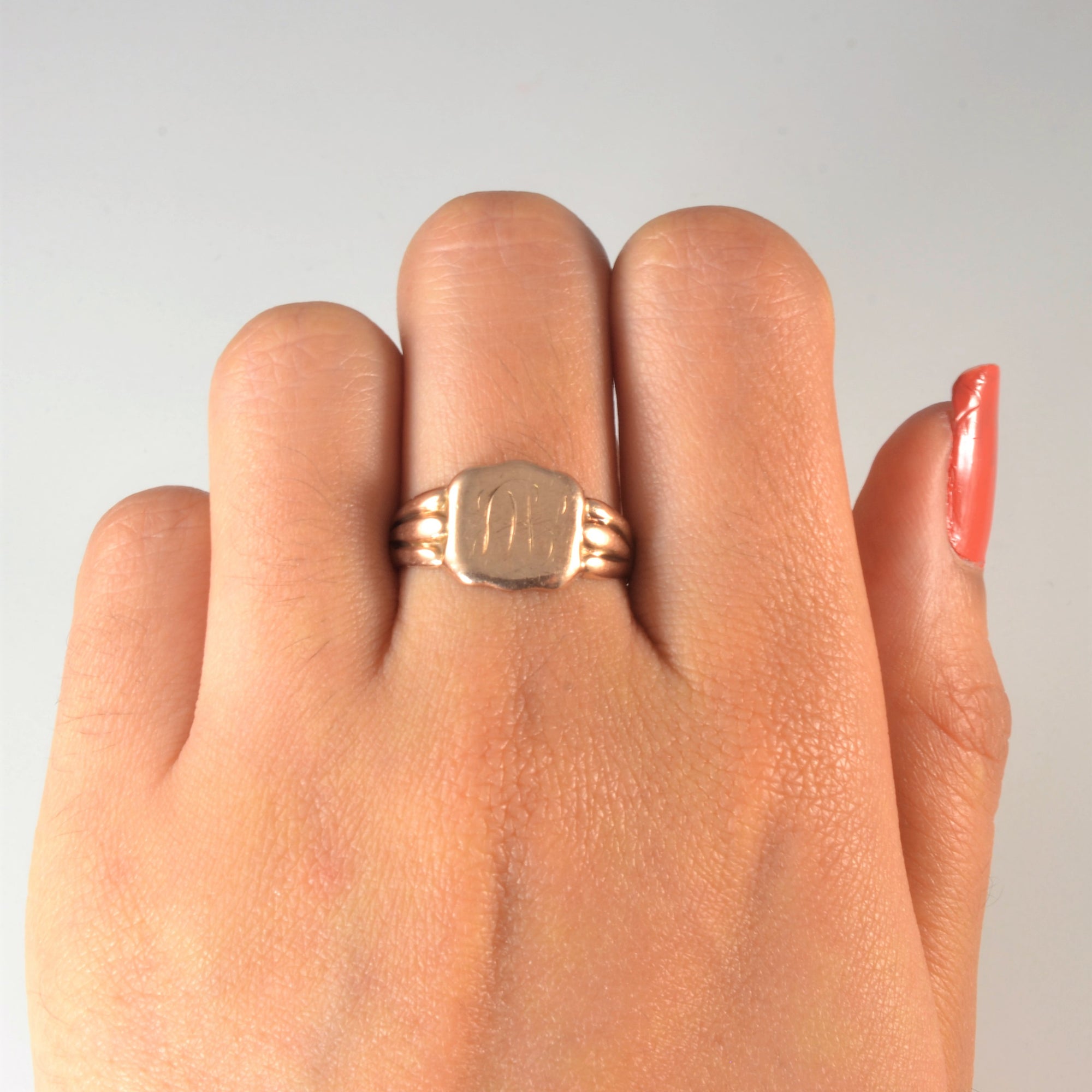 Engraved Initial 'MB' Signet Ring | SZ 8.25 |