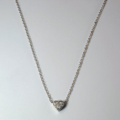 Cluster Diamond Heart Necklace | 0.08ctw | 16