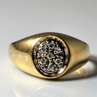 Oval Cluster Set Diamond Ring | 0.07ctw | SZ 9.25 |