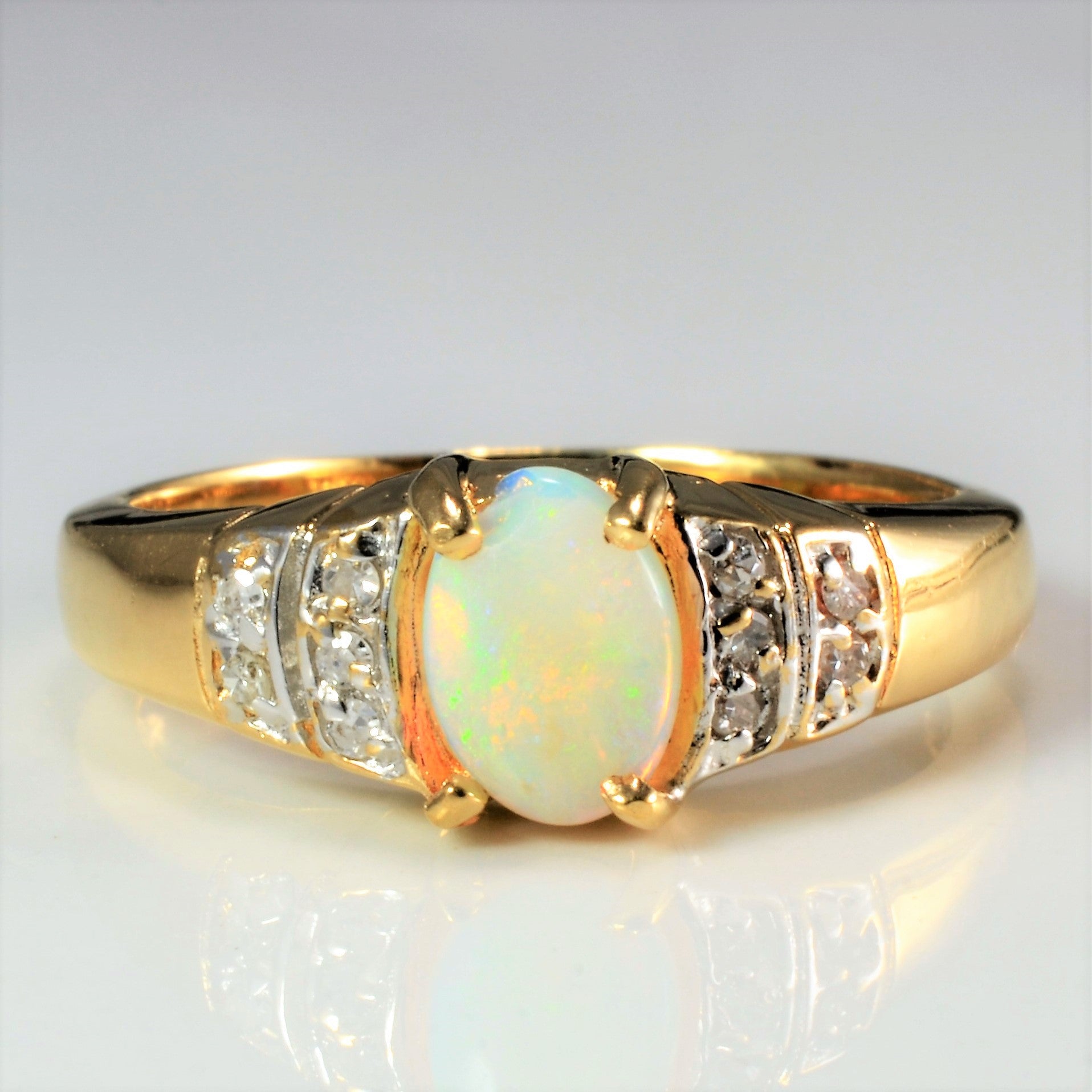 Opal & Accents Diamond Ladies Ring | 0.05 ctw, SZ 6.25 |