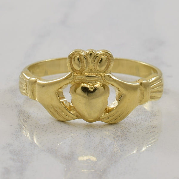1980s Yellow Gold Claddagh Ring | SZ 7 |