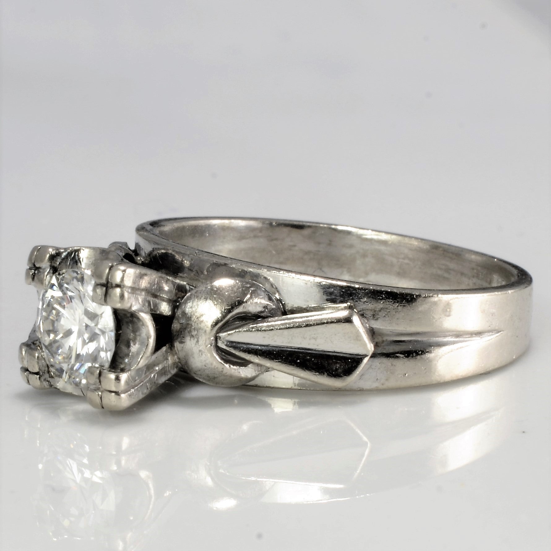 High Set Solitaire Diamond Engagement Ring | 0.45 ct, SZ 6 |