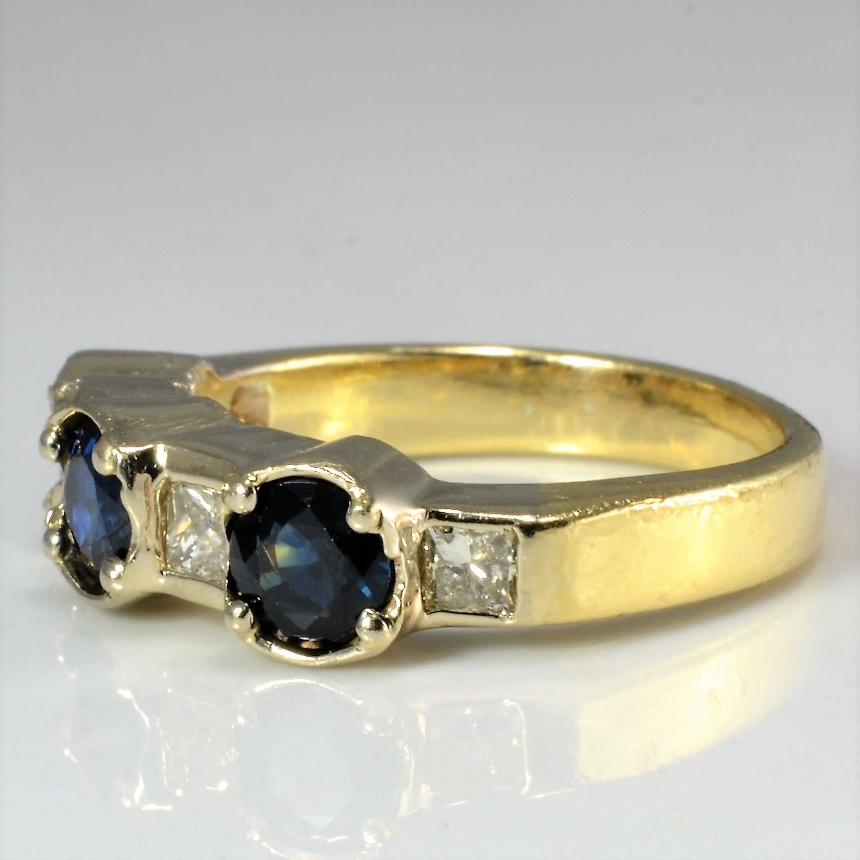 Seven Stone Sapphire & Diamond Ring | 0.32 ctw, SZ 4.75 |
