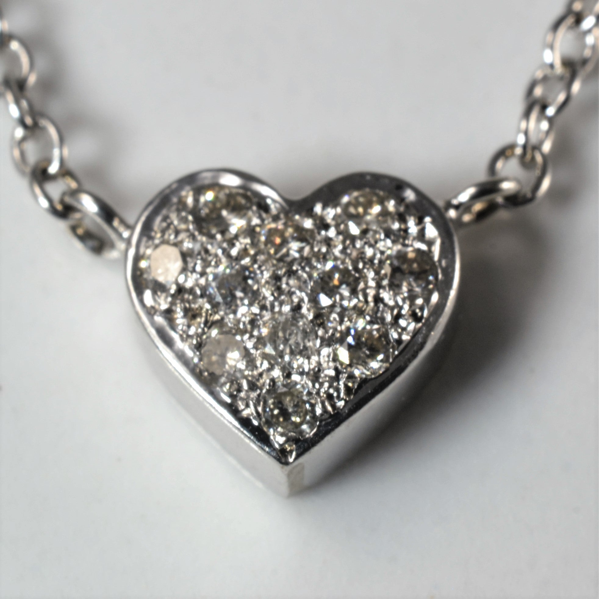 Cluster Diamond Heart Necklace | 0.08ctw | 16"|