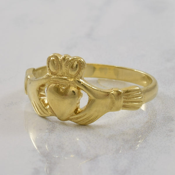 1980s Yellow Gold Claddagh Ring | SZ 7 |