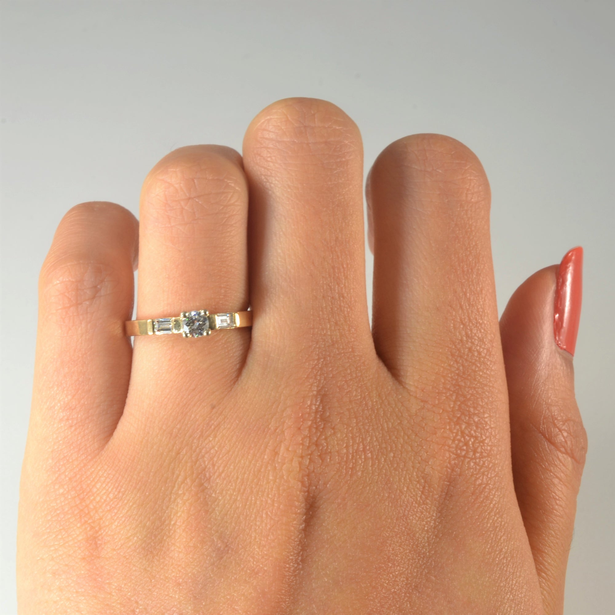 'Birks' Baguette Side Stone Diamond Ring | 0.38ctw | SZ 6.25 |