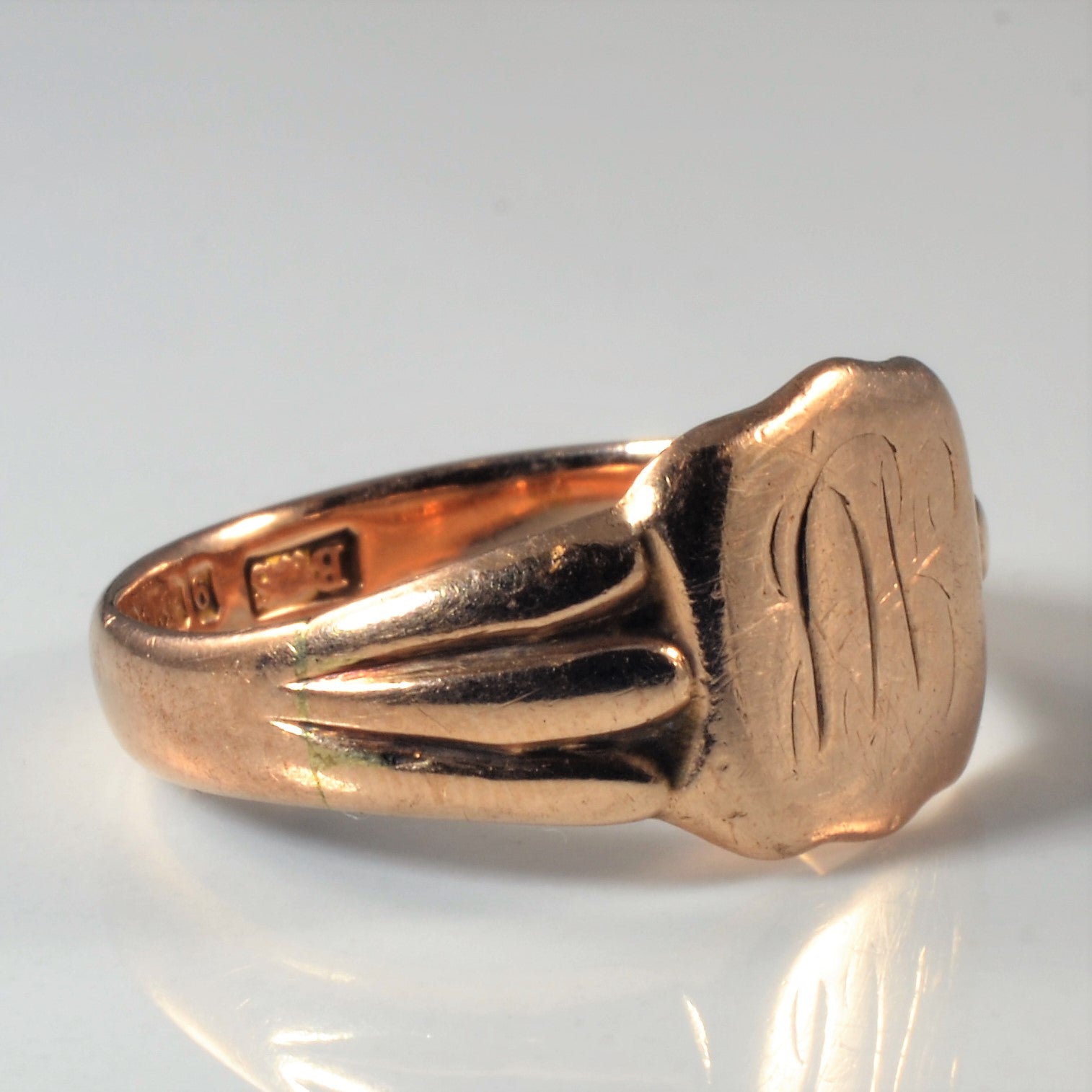 Engraved Initial 'MB' Signet Ring | SZ 8.25 |