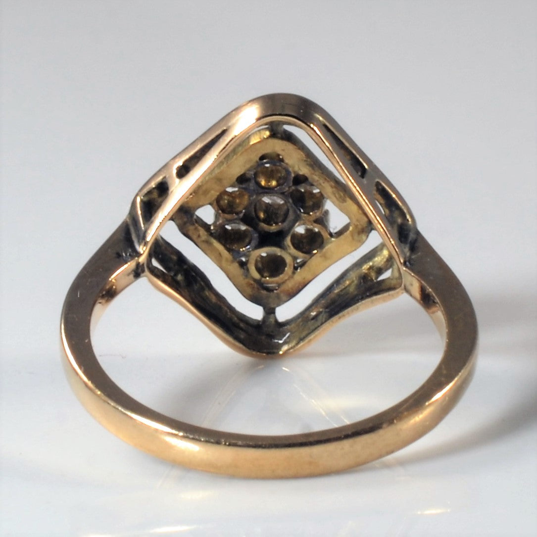 Double Golden Halo Diamond Cluster Ring | 0.14ctw | SZ 5.5 |