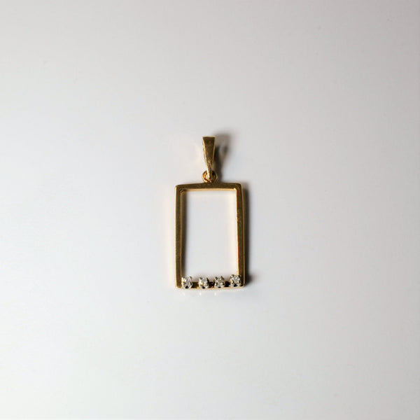 Square Four Stone Diamond Pendant | 0.06ctw |