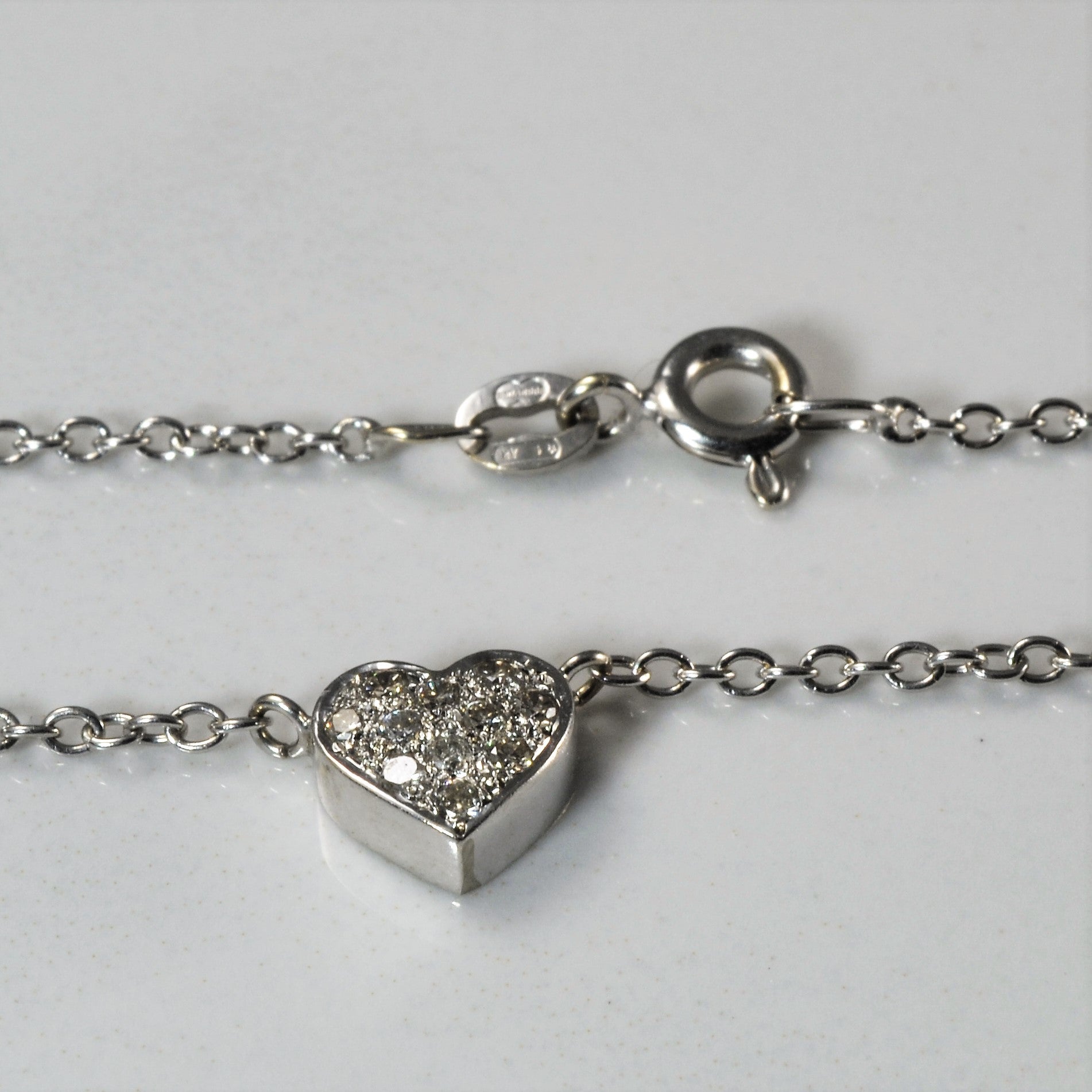 Cluster Diamond Heart Necklace | 0.08ctw | 16"|