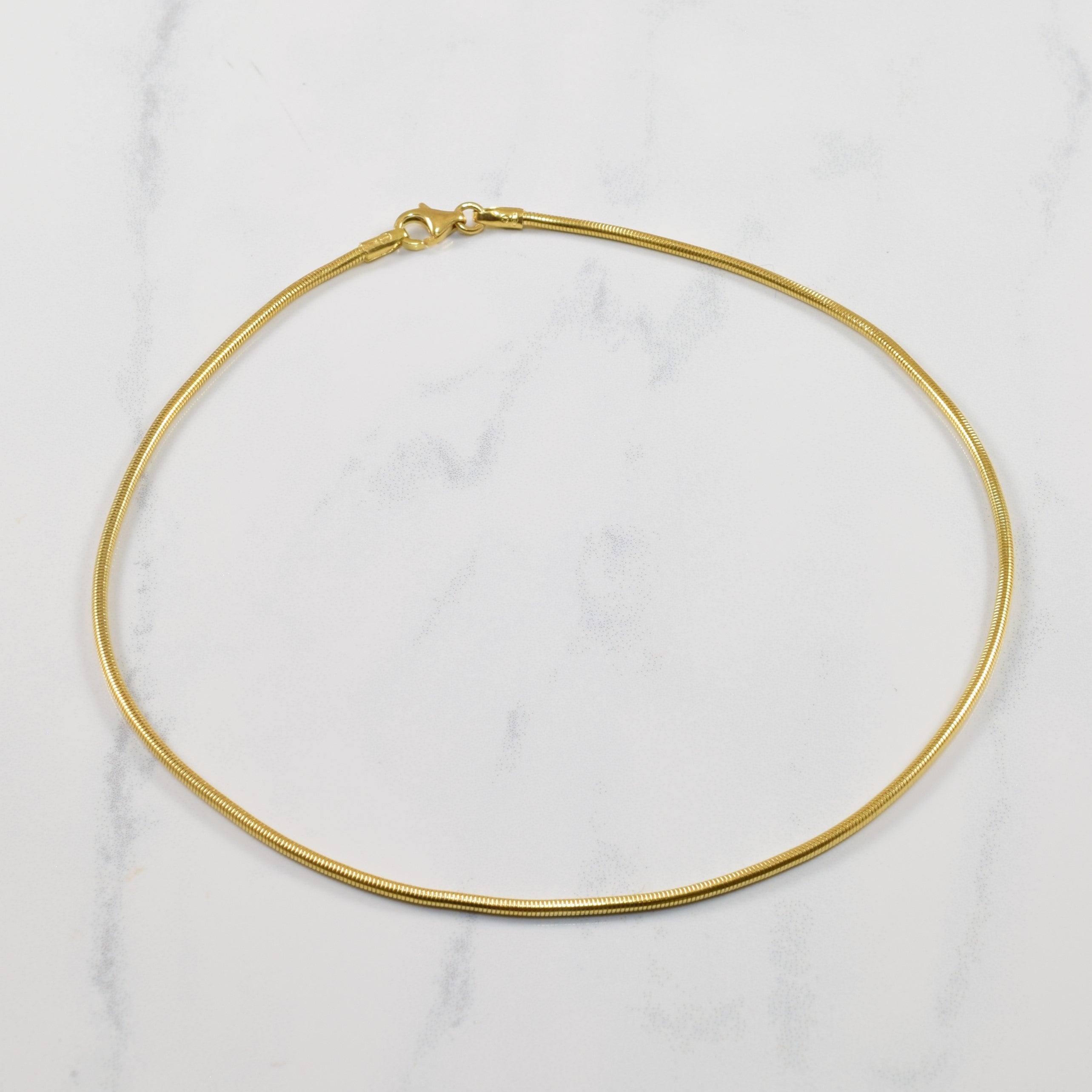 18k Yellow Gold Snake Chain | 12" |