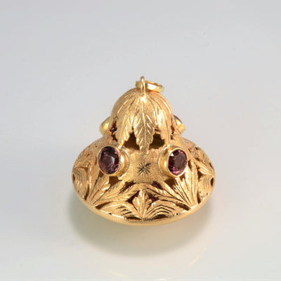 Filigree Bezet Set Tourmaline Dome Pendant