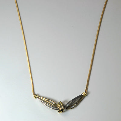 Two Tone Diamond Channel Plate Necklace | 0.11ctw | 17