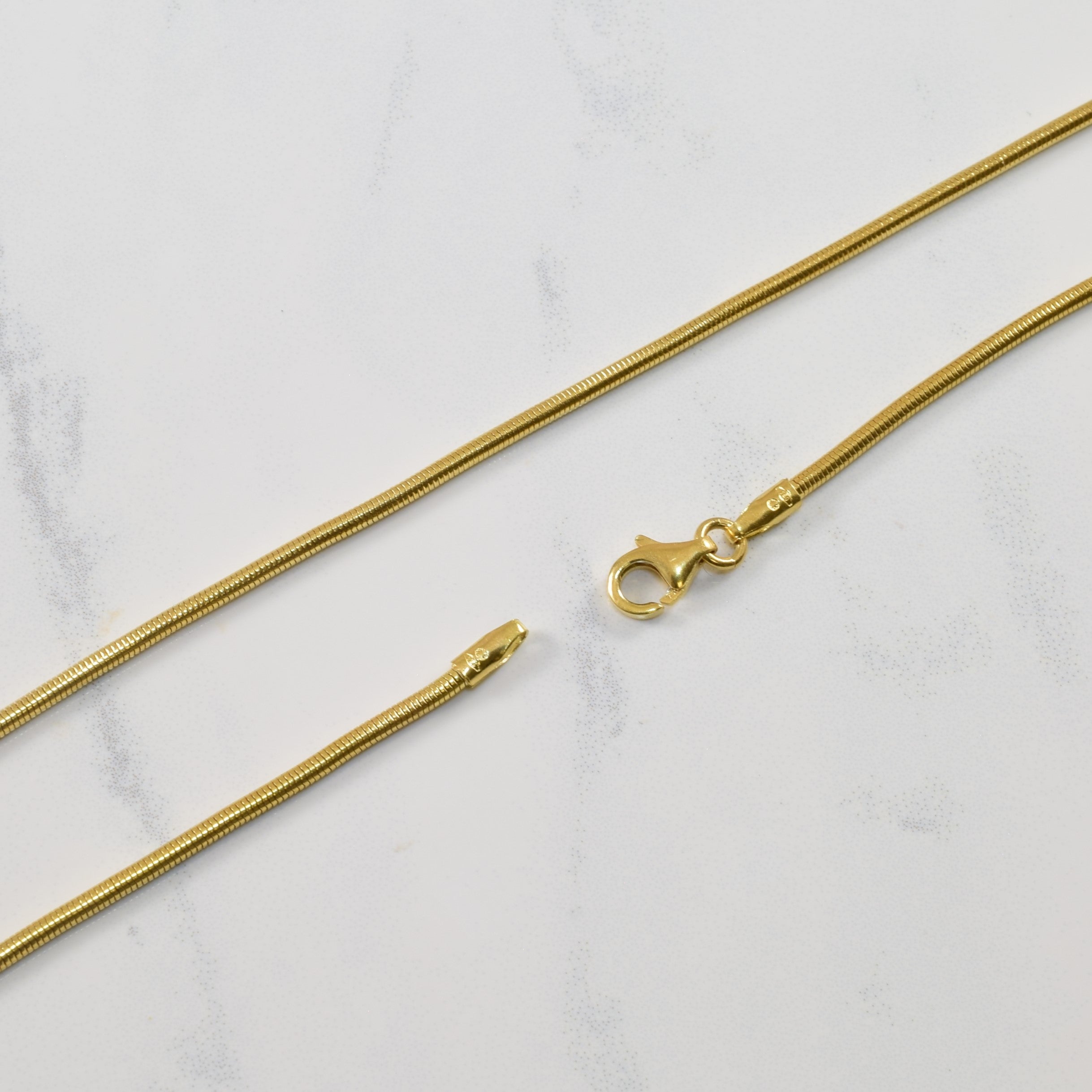 18k Yellow Gold Snake Chain | 12" |