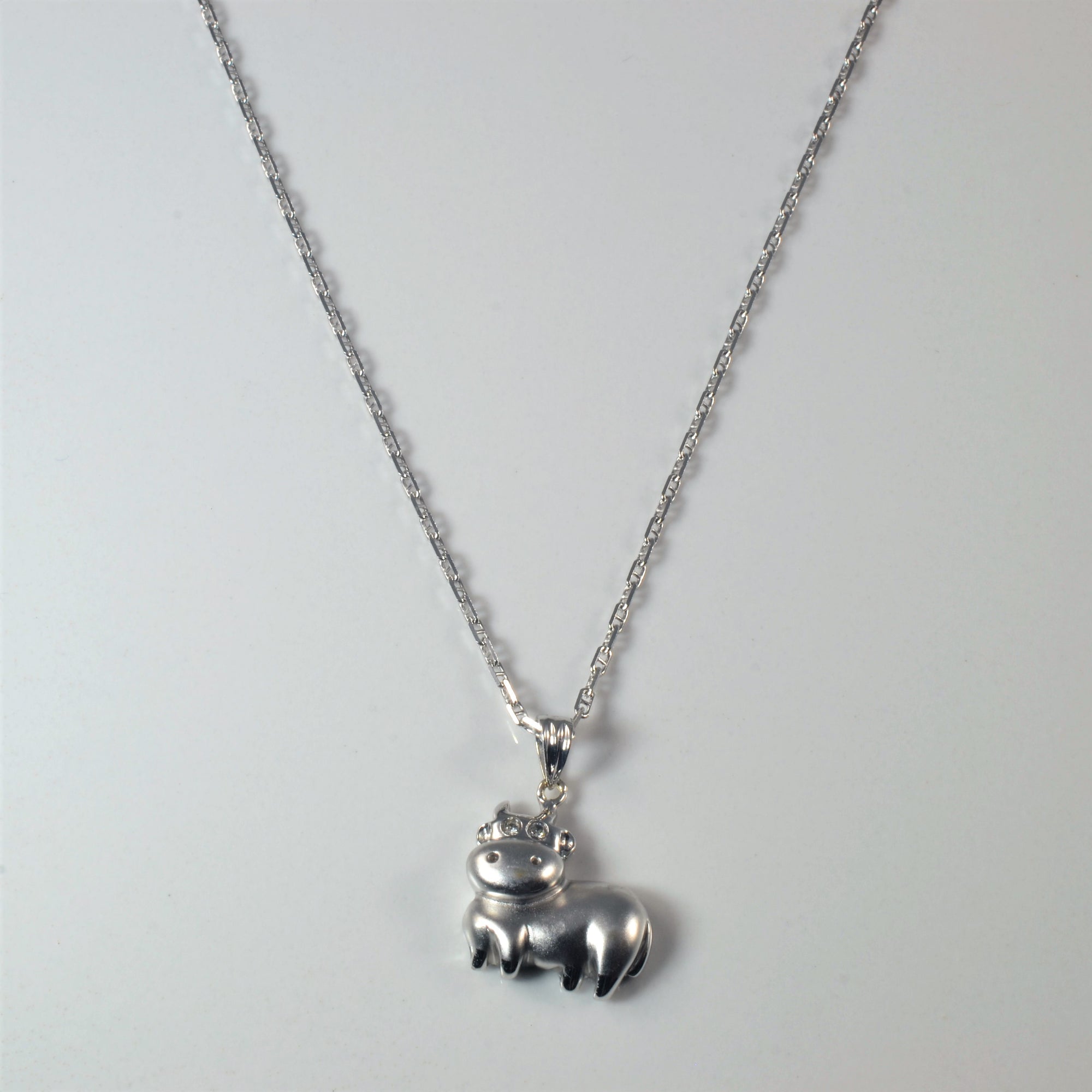 Diamond Cow Necklace | 0.02ctw | 16