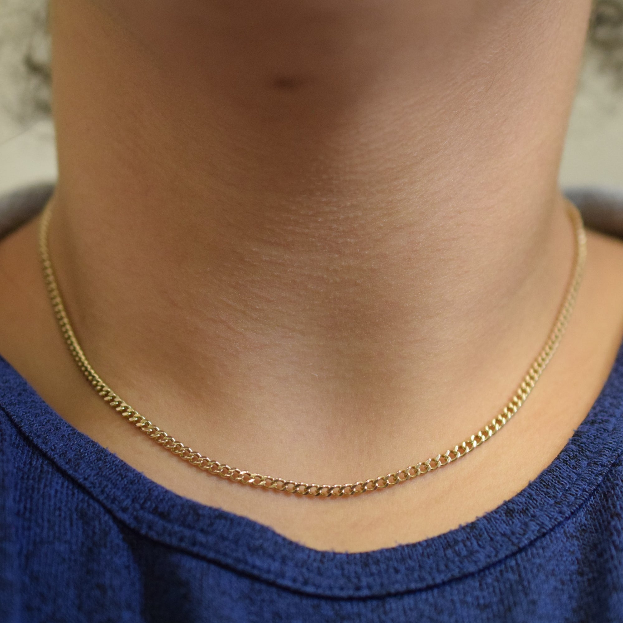 9k Yellow Gold Curb Chain | 18