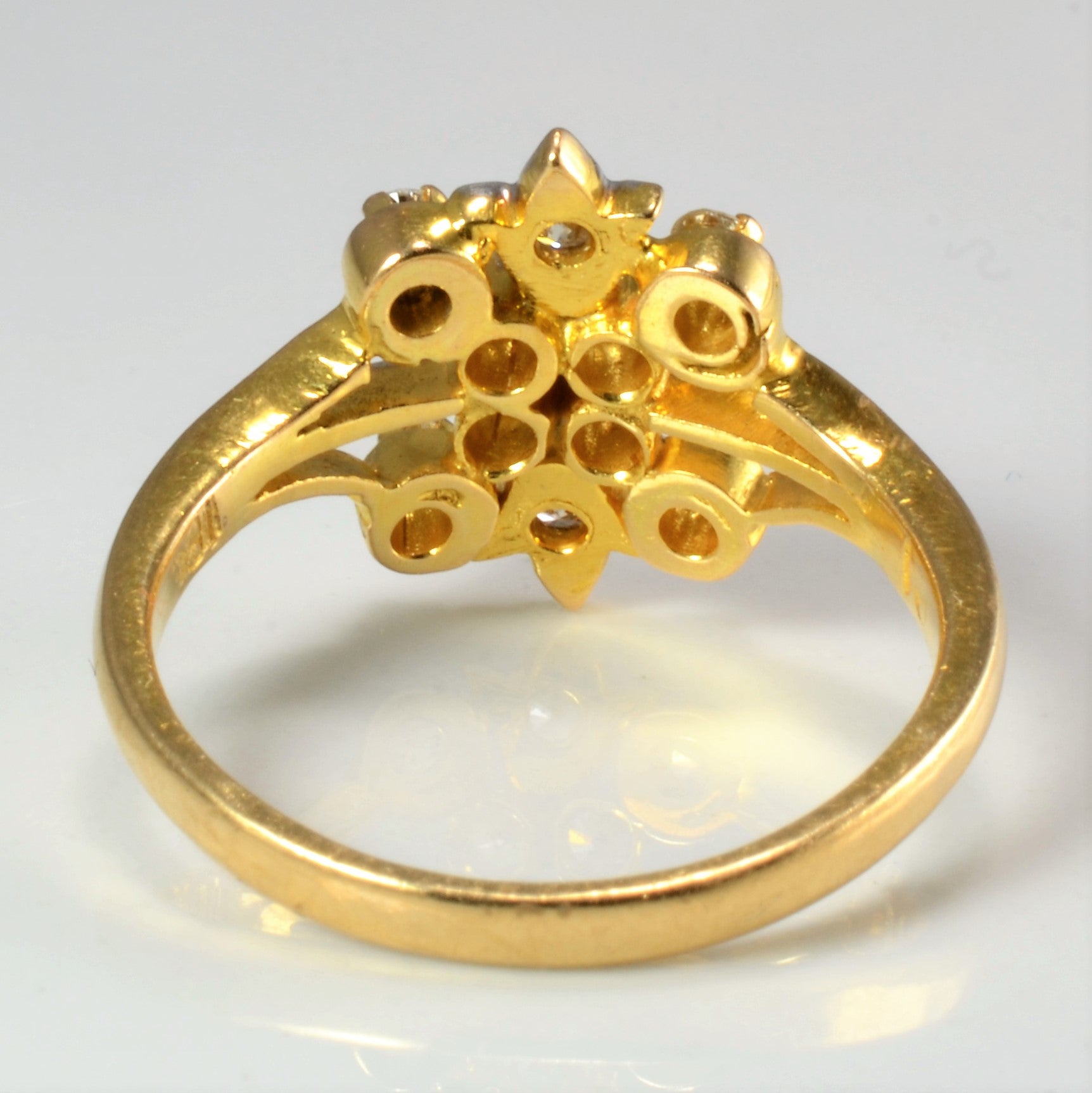 Gold Chevron Cluster Diamond Ring | 0.30 ctw, SZ 7.25 |