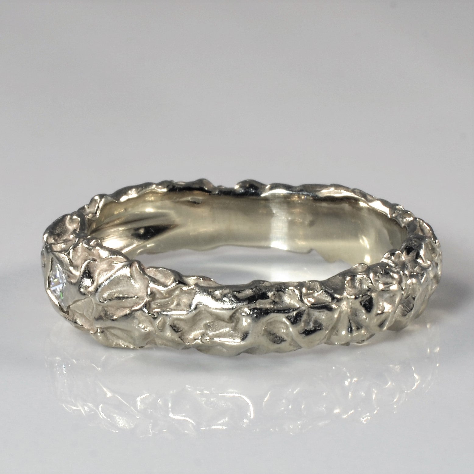 Textured Diamond White Gold Ring | 0.20ct | SZ 10.75 |