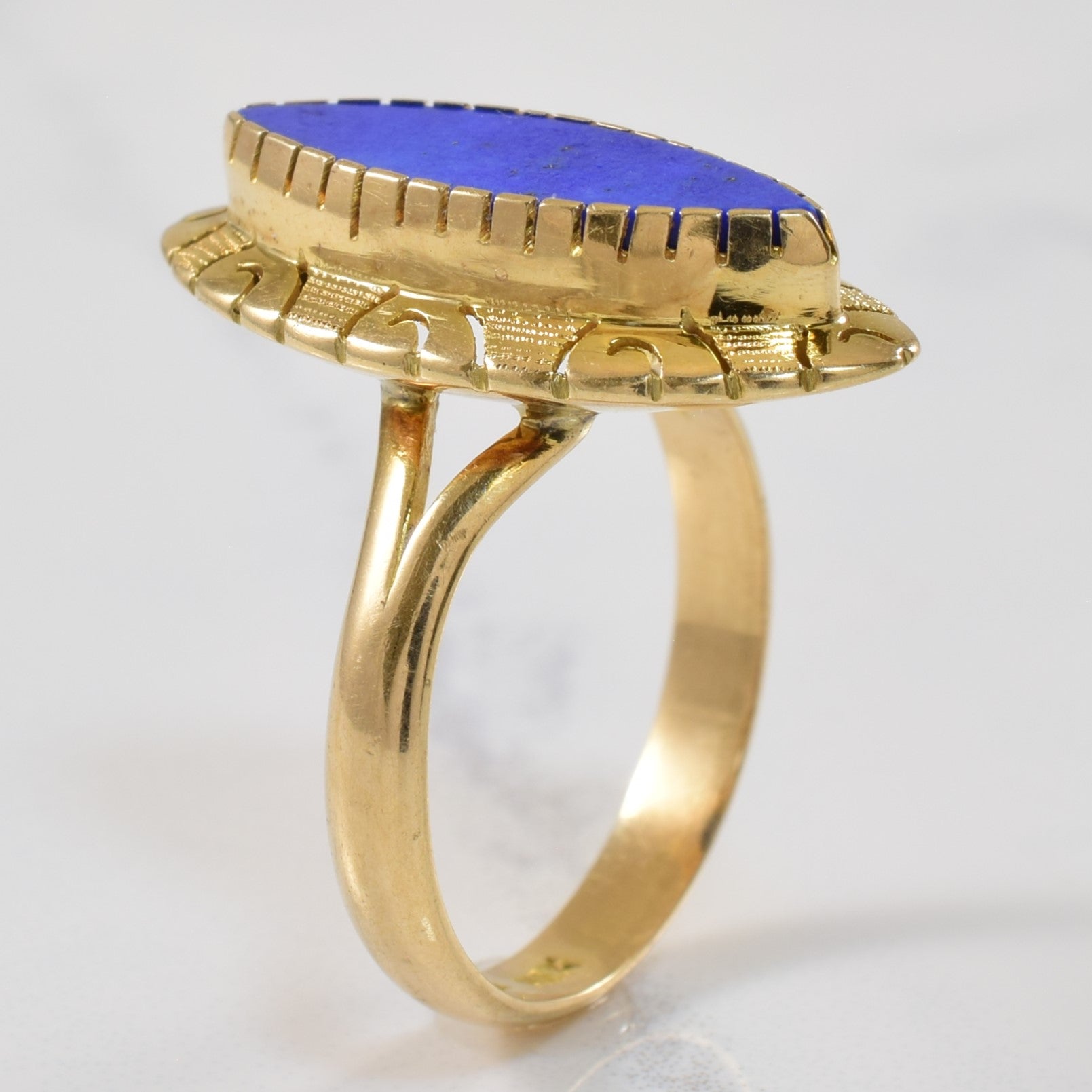 Bezel Set Marquise Lapis Lazuli Ring | 2.00ct | SZ 7 |