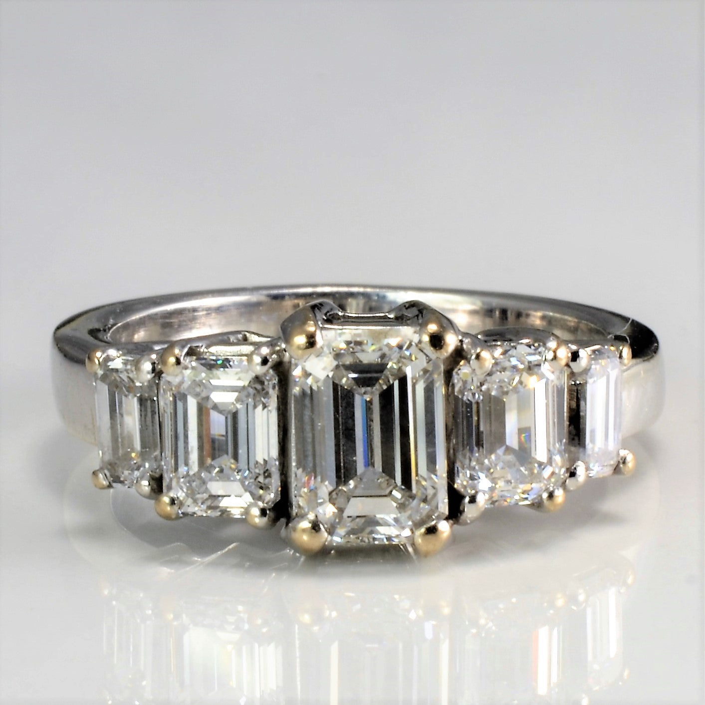 Five Stone Emerald Cut Diamond Ring | 2.24 ctw, SZ 5.75 | VS2, G |