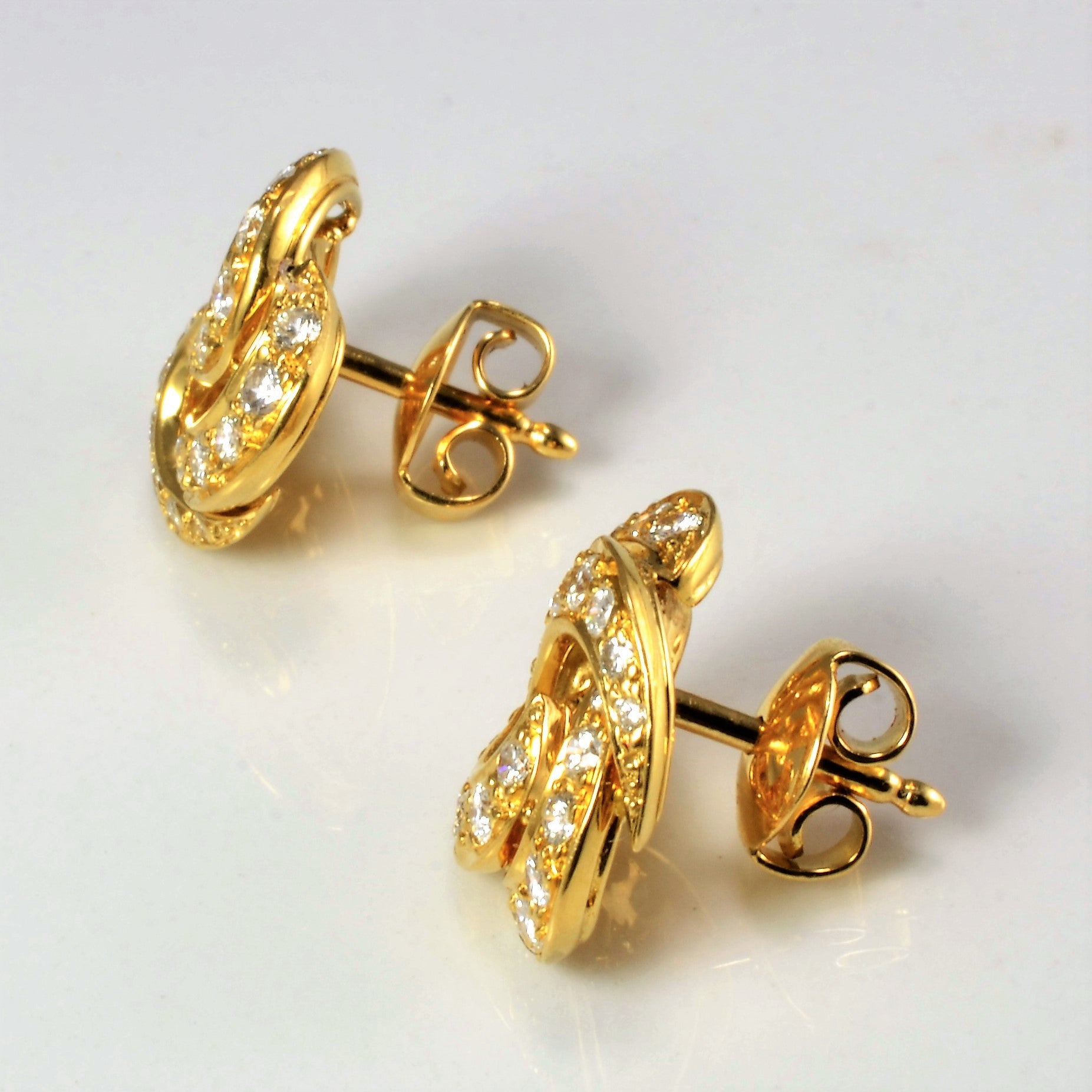 Infinity Knot Diamond Stud Earrings | 0.78 ctw |