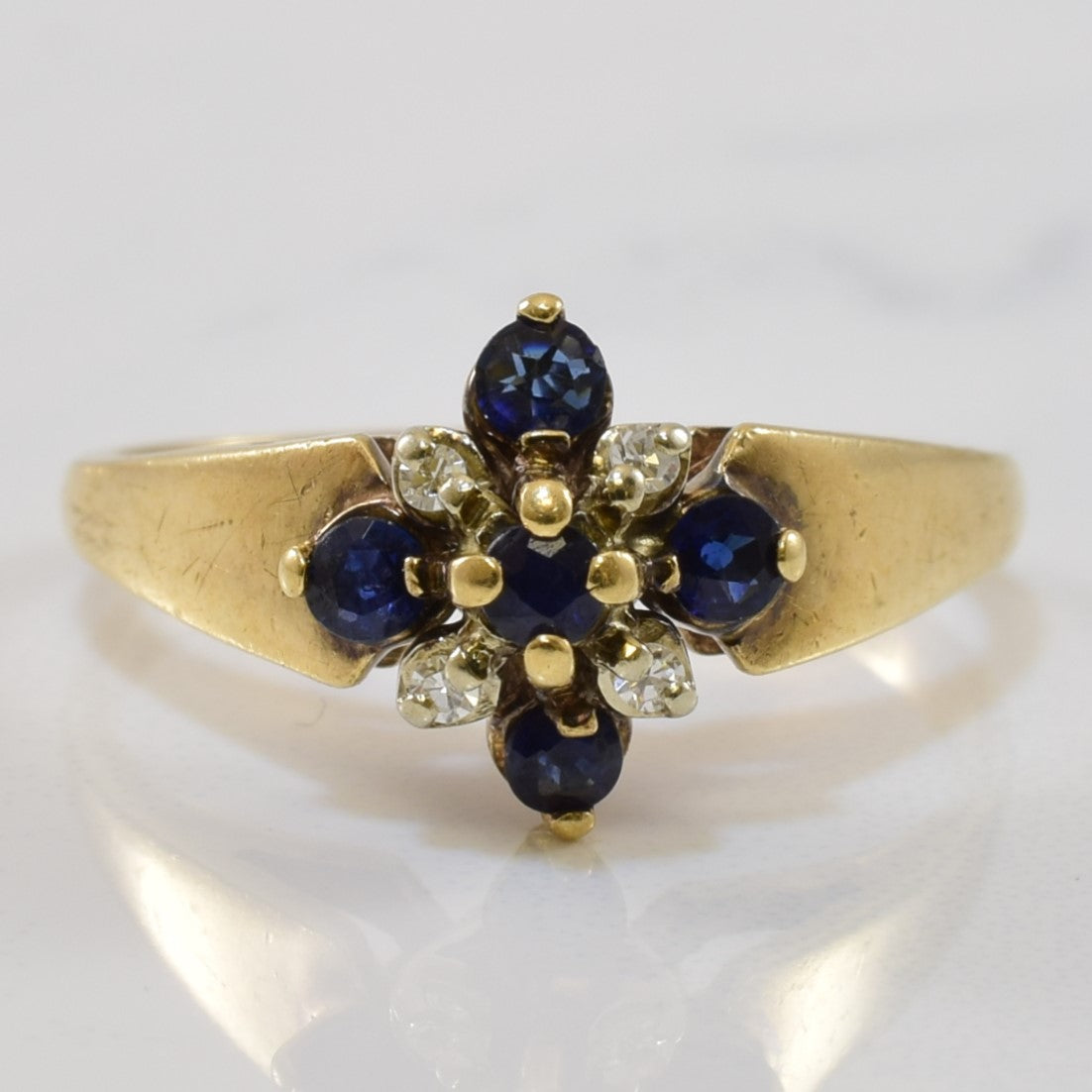 Sapphire & Diamond Cluster Ring | 0.24ctw, 0.03ctw | SZ 6.25 |