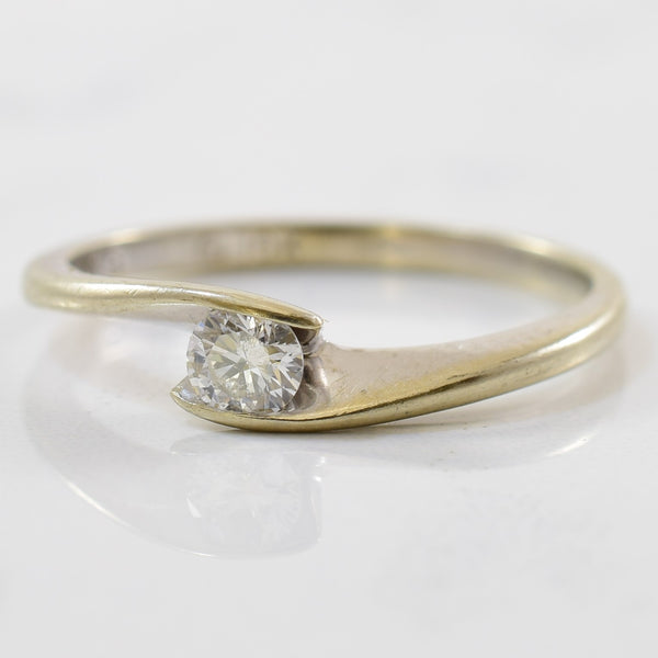 Solitaire Diamond Bypass Ring | 0.15ct | SZ 6 |