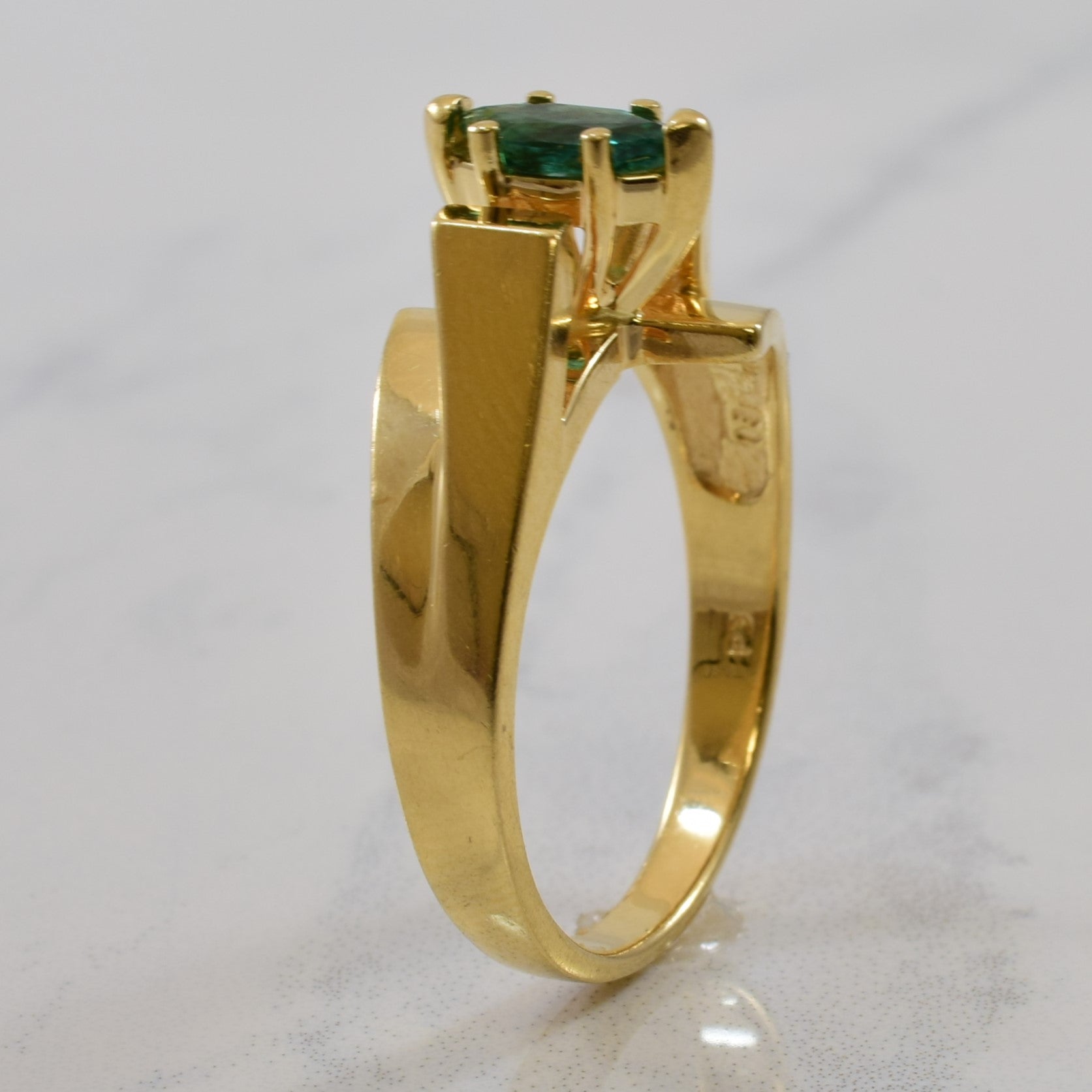 High Set Emerald Bypass Ring | 0.28ct | SZ 7.75 |