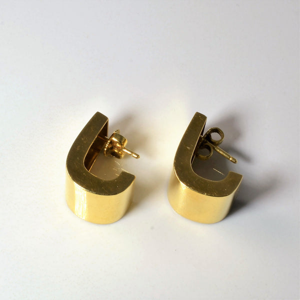Cavelti' Yellow Gold Half Hoop Earrings |