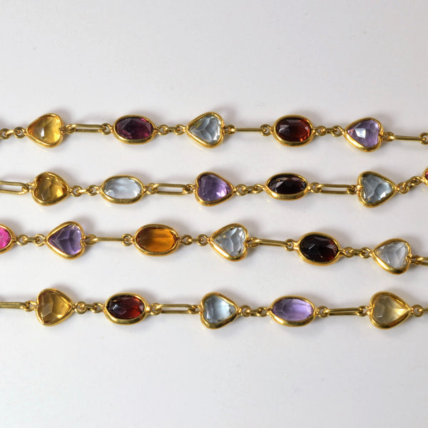 Yellow Gold Multi Gem Necklace  | 20