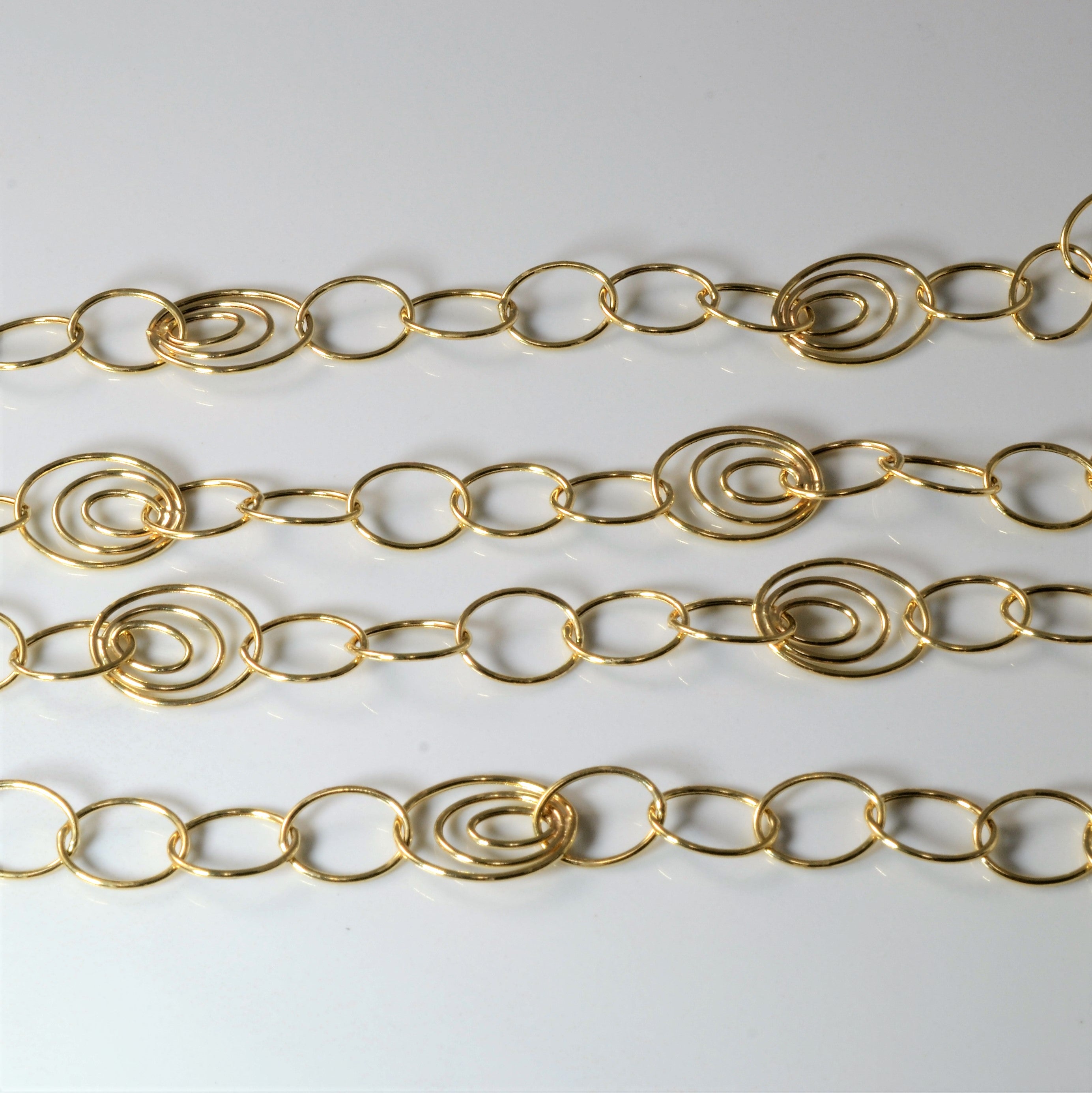 Fancy Yellow Gold Spiral Chain Necklace | 44" |