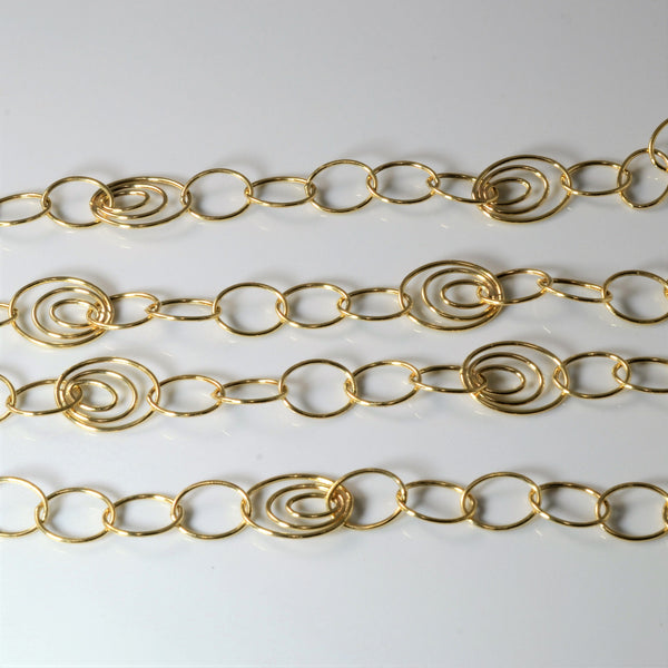 Fancy Yellow Gold Spiral Chain Necklace | 44