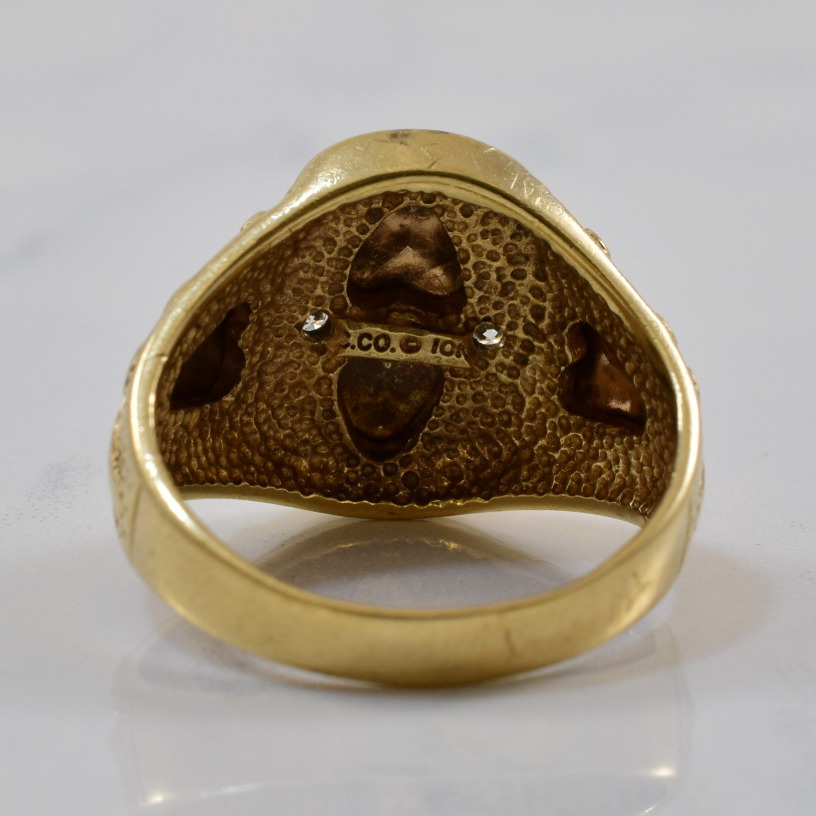 Tri Coloured Gold Diamond Leaf Ring | 0.06ctw | SZ 7.75 |
