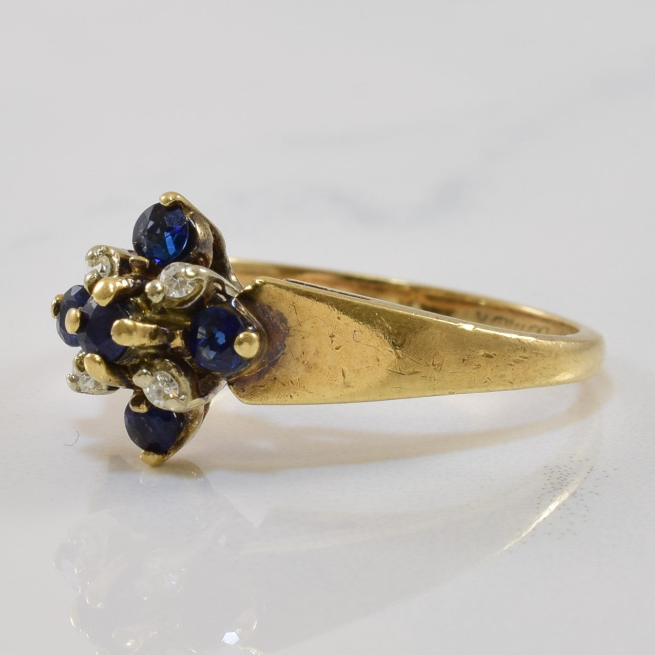 Sapphire & Diamond Cluster Ring | 0.24ctw, 0.03ctw | SZ 6.25 |