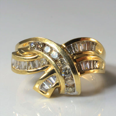 Channel Set Diamond Bypass Ring | 0.41ctw | SZ 7.25 |