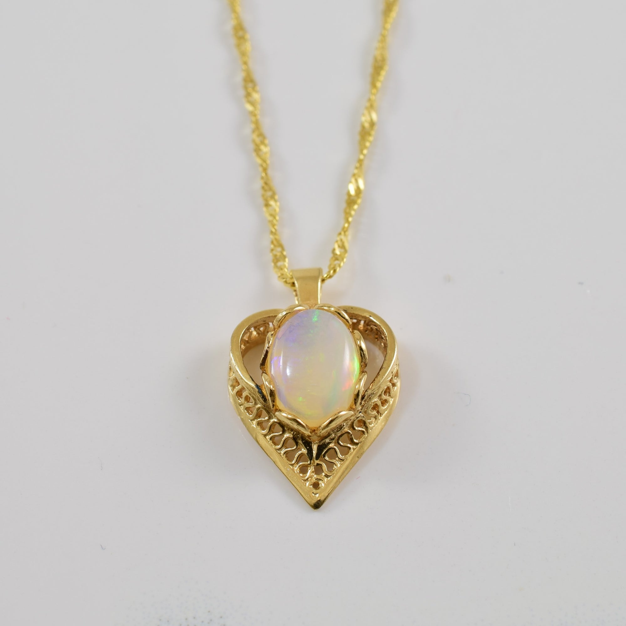 Opal Heart Necklace | 0.65ct | 18